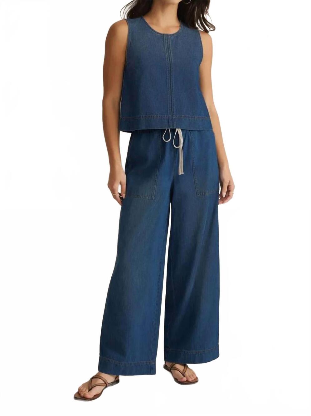 NEW Z SUPPLY daycation denim utility pant in dark wash